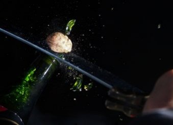How not to do it... the glass ring has shattered with the strike
