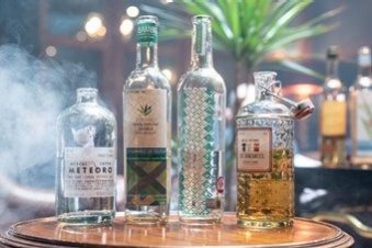 Bottles of mezcal 
